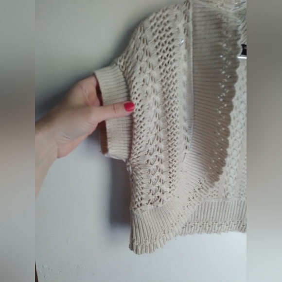 Cream knit cover up sweater - Picture 5 of 12